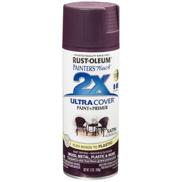 Rust-Oleum Spray Paint, Aubergine, Satin, 12 Oz 257419